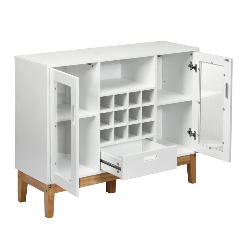 Wood Wine Storage Cabinet Sideboard Console Buffet Server-White by DirectDeals