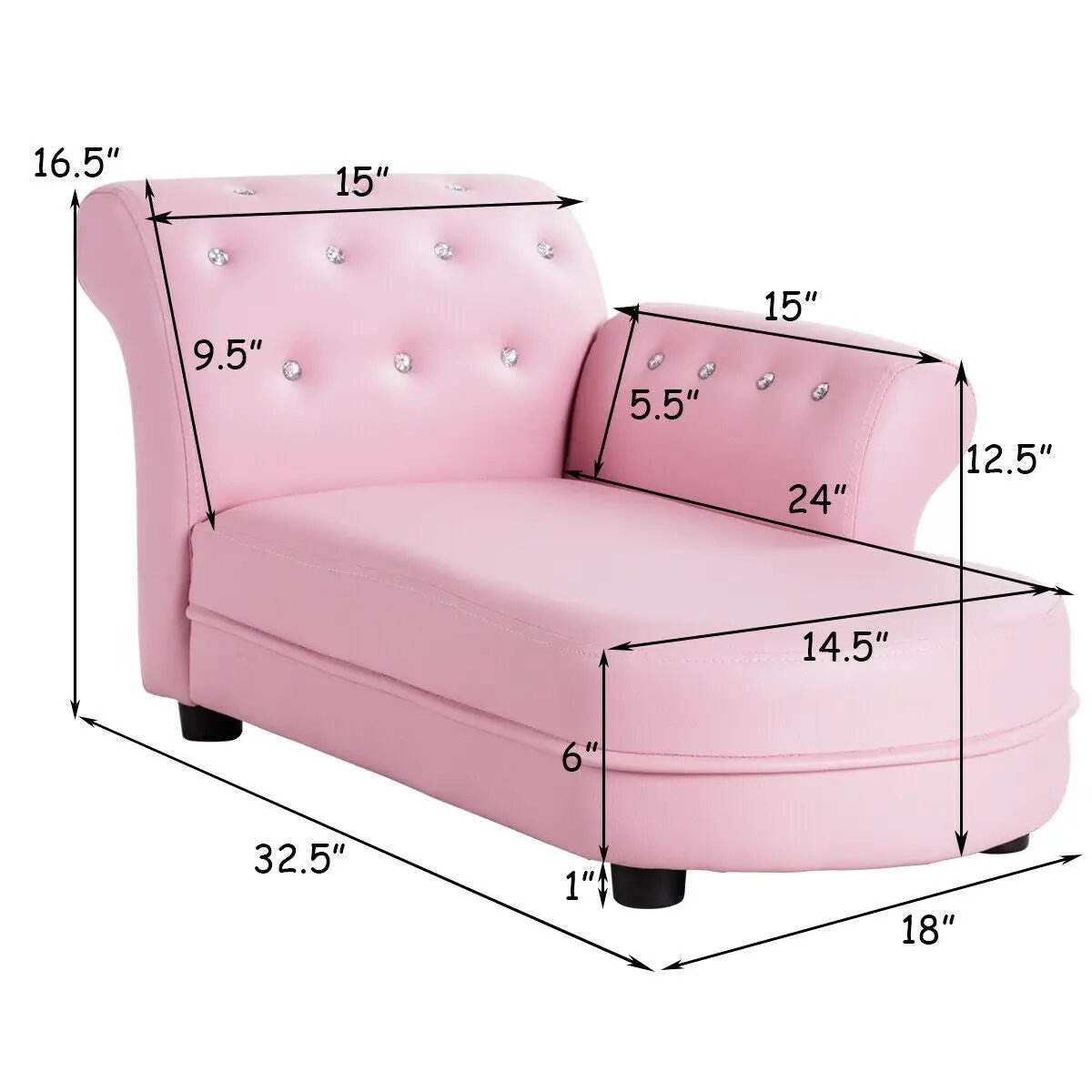 Armrest Relax Chaise Lounge Kids Sofa by DirectDeals