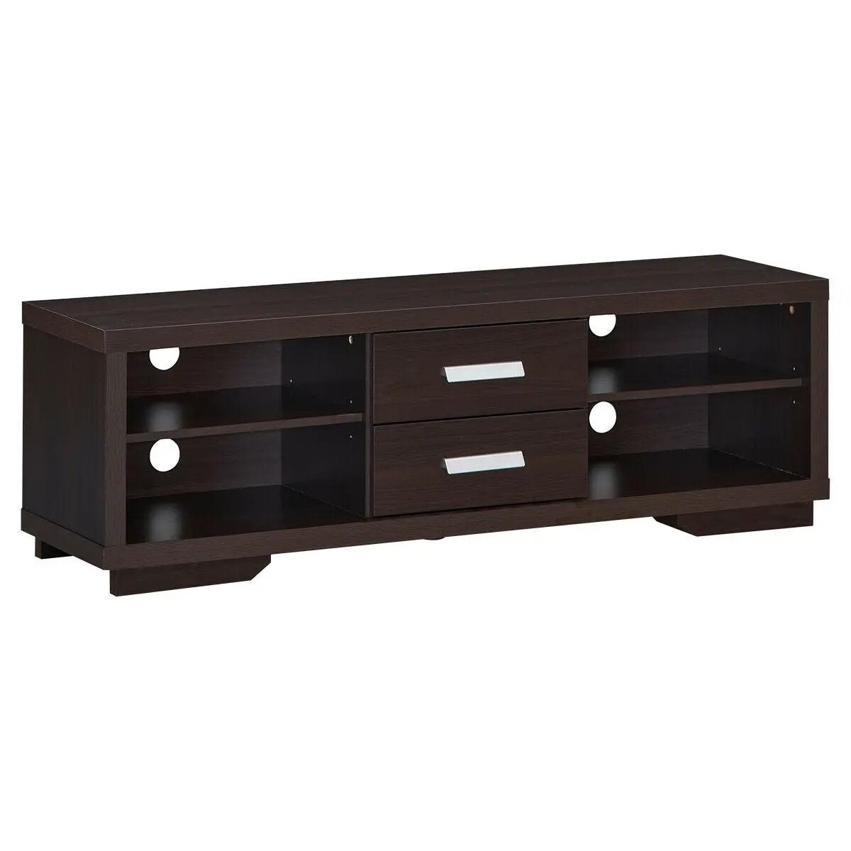 Modern TV Stand Entertainment Center with 2 Drawers and 4 Open Shelves by DirectDeals