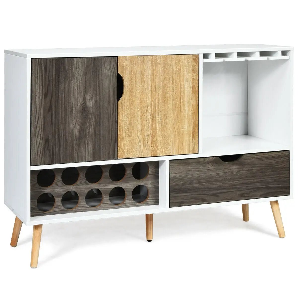 Mid-Century Buffet Sideboard Wooden Storage Cabinet by DirectDeals