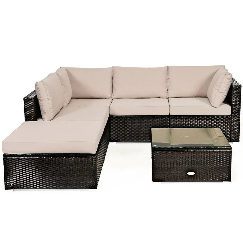 6 Pieces Outdoor Patio Rattan by DirectDeals