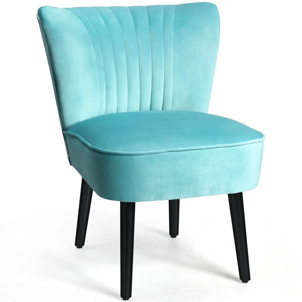 Set of 2 Upholstered Modern Leisure Club Chairs with Solid Wood Legs, photo 15 of 24