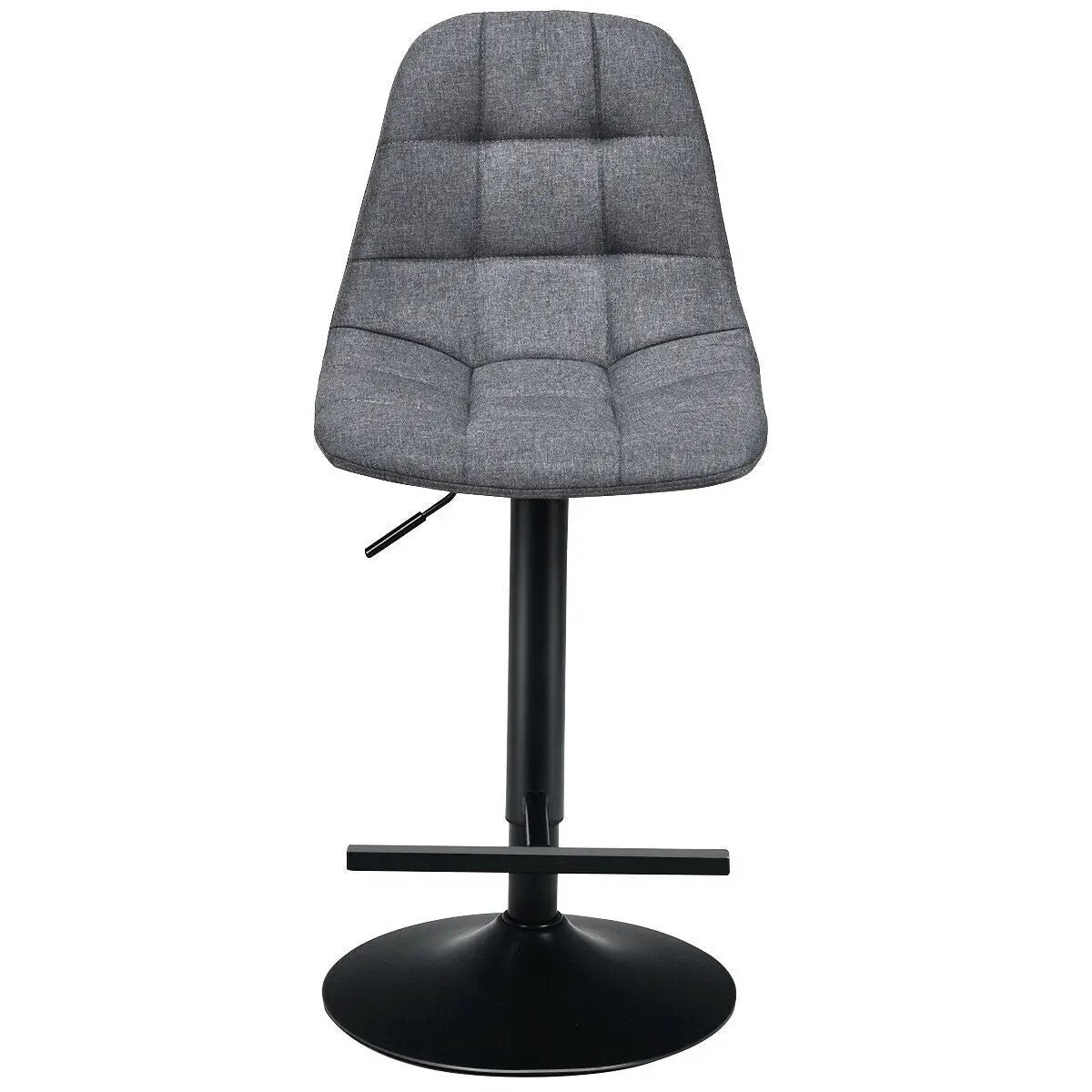 2 Pieces Adjustable Bar Stools Swivel Counter Height Linen Chairs-Brown by DirectDeals