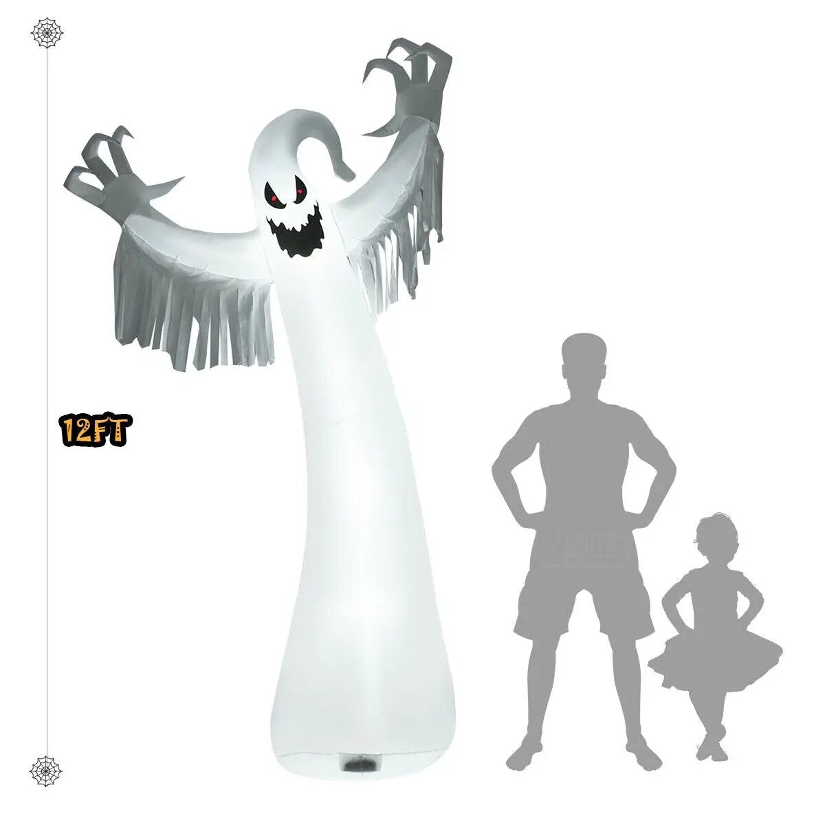 12 Feet Halloween Inflatable Spooky Ghost with Blower and LED Lights by DirectDeals