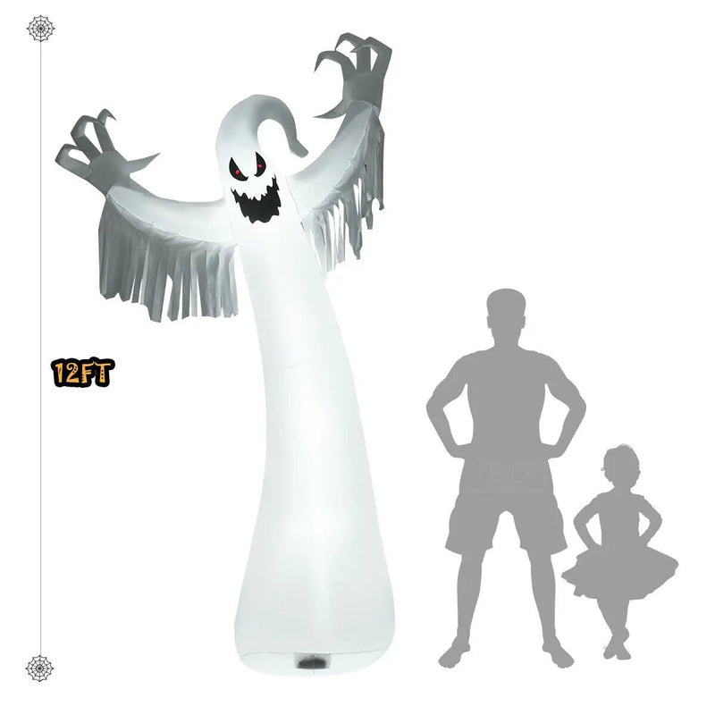 12 Feet Halloween Inflatable Spooky Ghost with Blower and LED Lights by DirectDeals