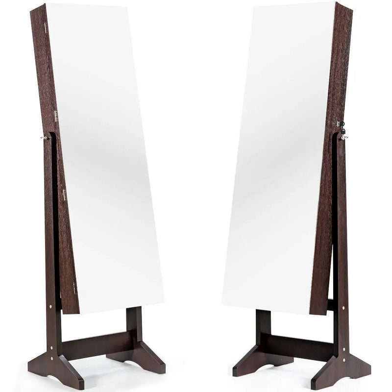 Standing Jewelry Armoire Cabinet with Full Length Mirror by DirectDeals