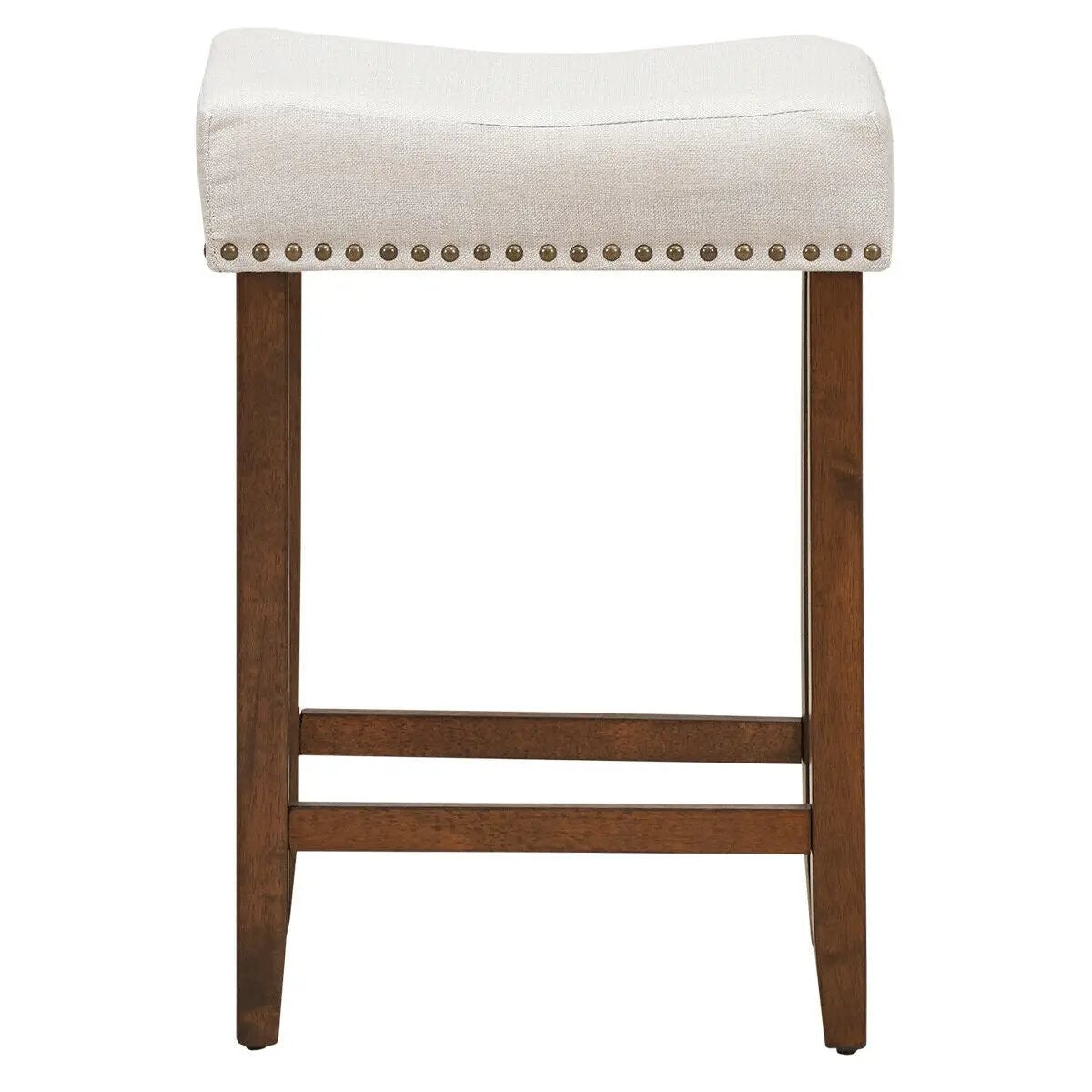 Set of 2 Nailhead Saddle Bar Stools 24 Inch Height, photo 2 of 16