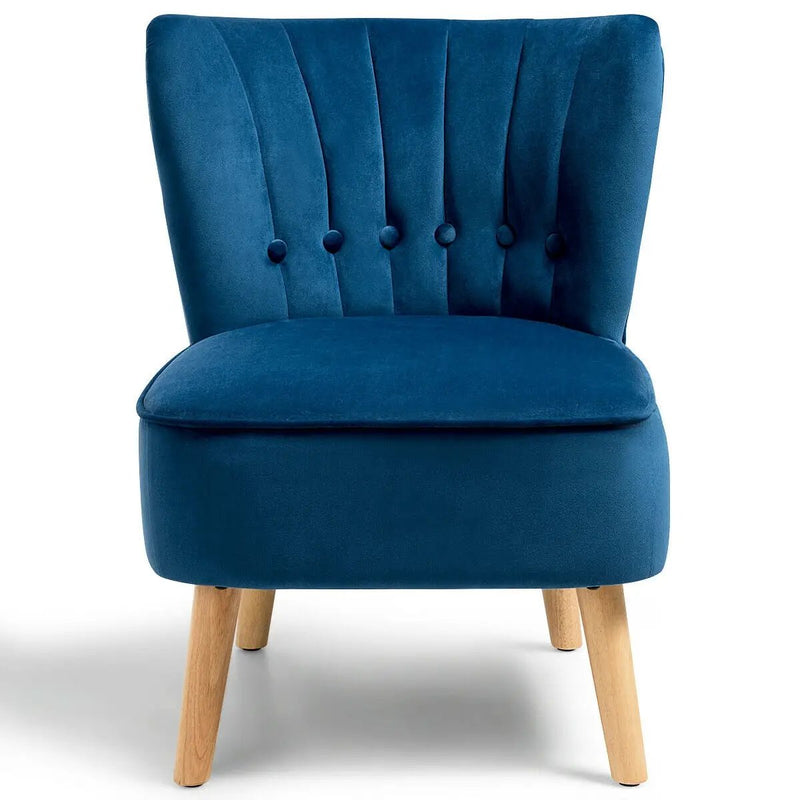 Armless Accent Chair Tufted Velvet Leisure Chair by DirectDeals