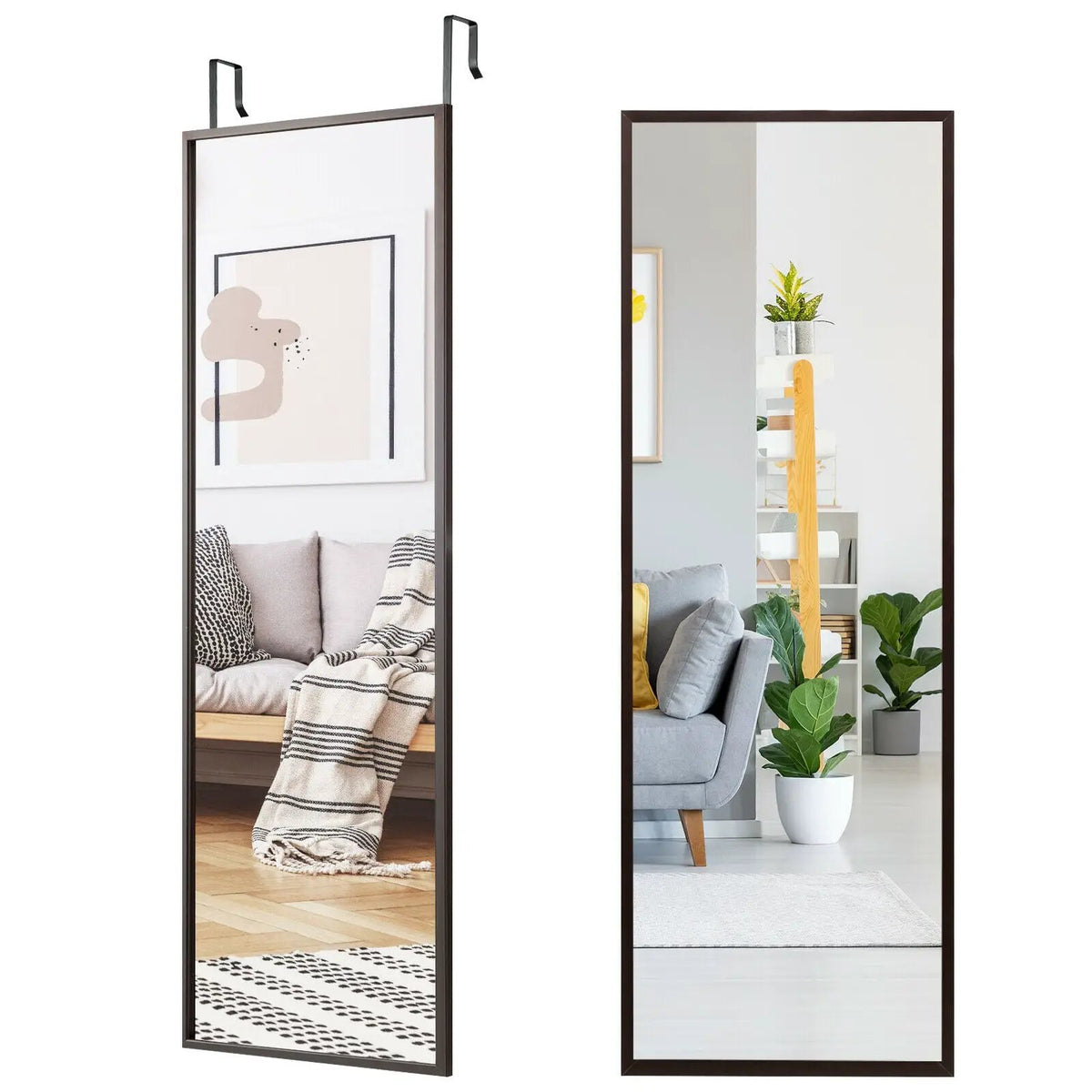 Full Length Metal Door Mirror with Adjustable Hook, photo 12 of 24