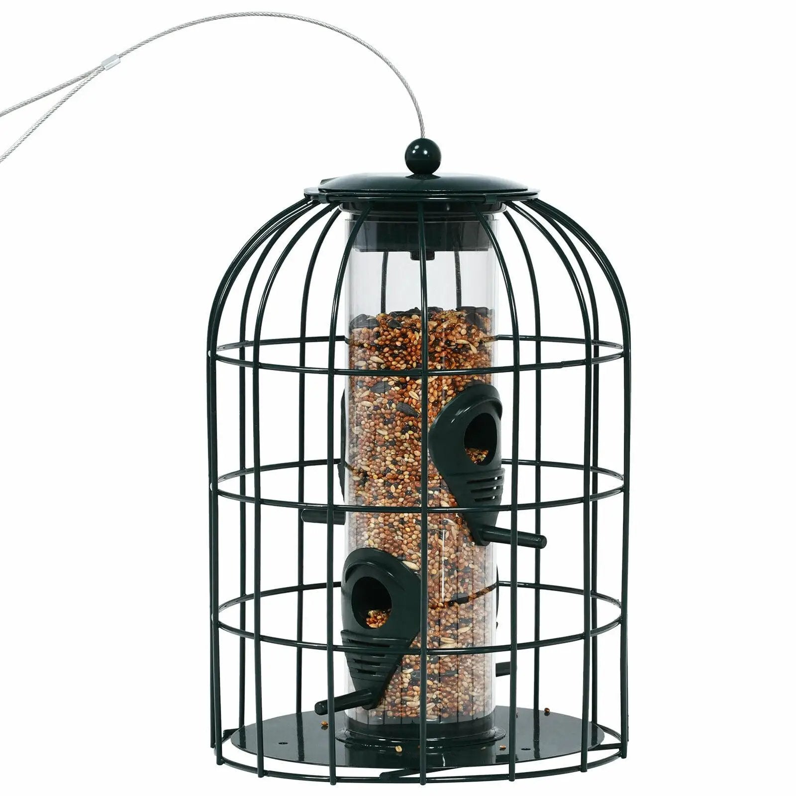 Squirrel-proof Caged Tube Wild Bird Feeder Outdoor Metal Seed Guard Deterrent by DirectDeals