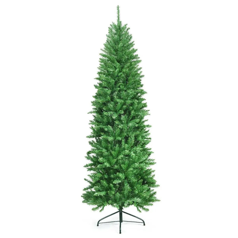 6 Feet PVC Hinged Pre-lit Artificial Fir Pencil Christmas Tree with 150 Lights by DirectDeals