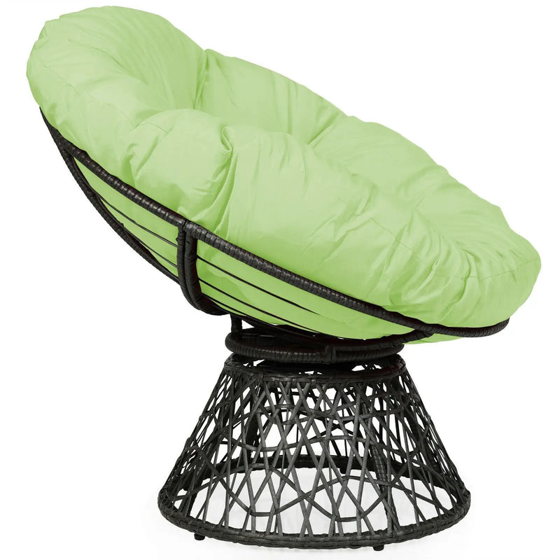 Rattan Papasan Chair Ergonomic 360-degree Swivel Soft Cushion Garden by DirectDeals