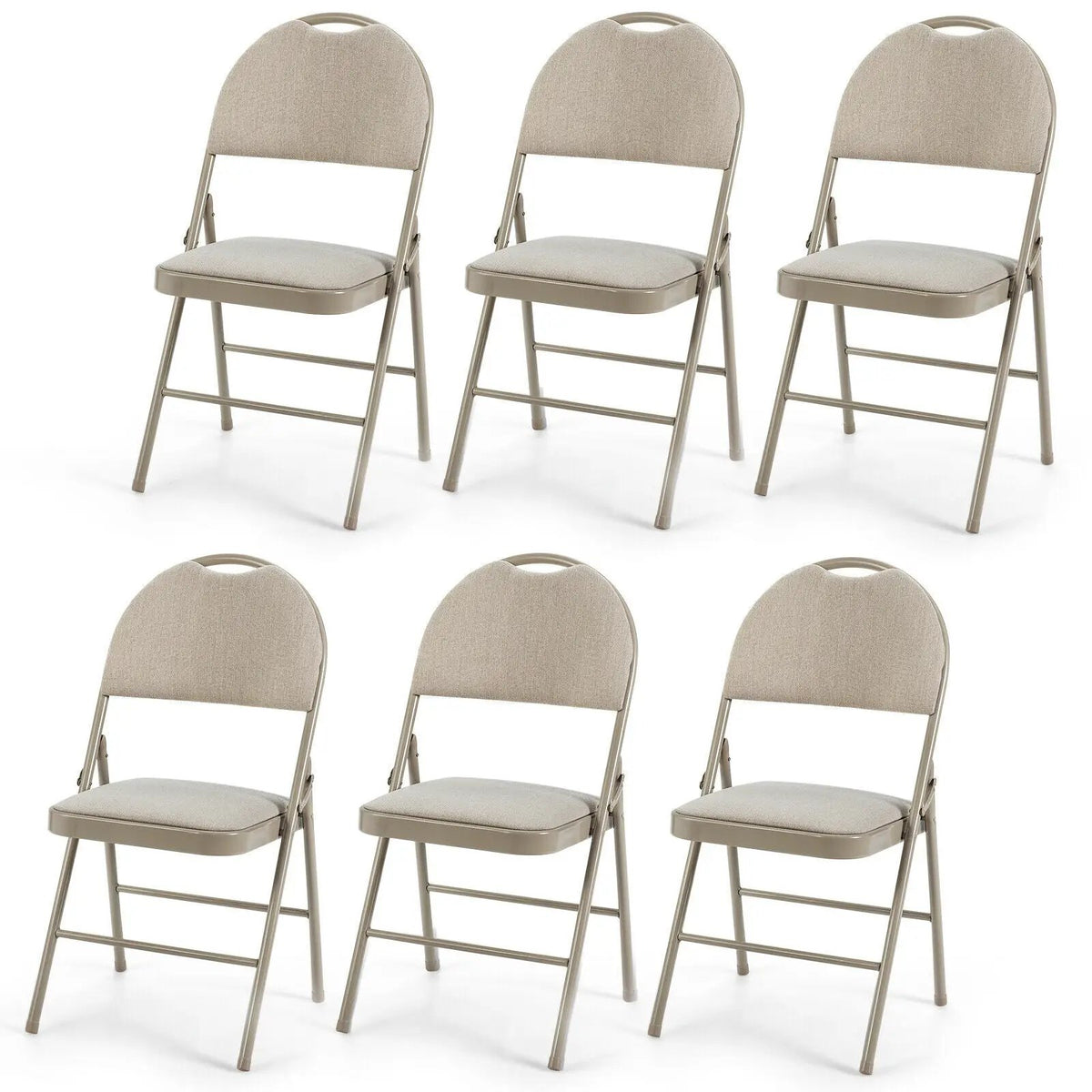 Set of 6 Folding Fabric Upholstered Metal Chairs, photo 11 of 16