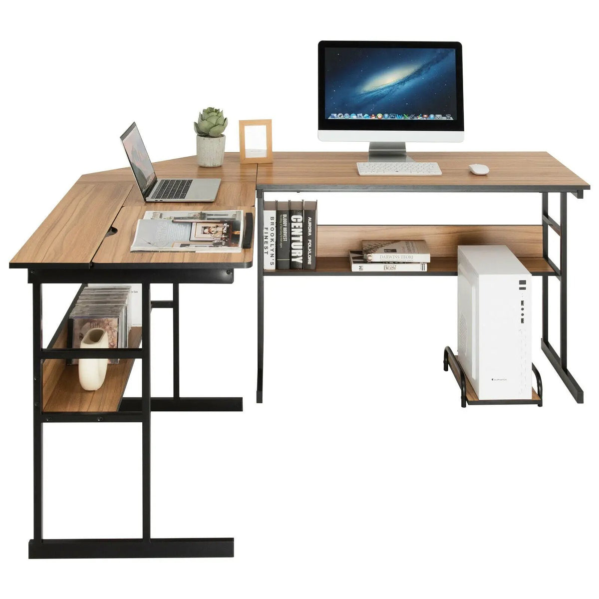 L-Shaped Computer Desk with Tiltable Tabletop, photo 28 of 32