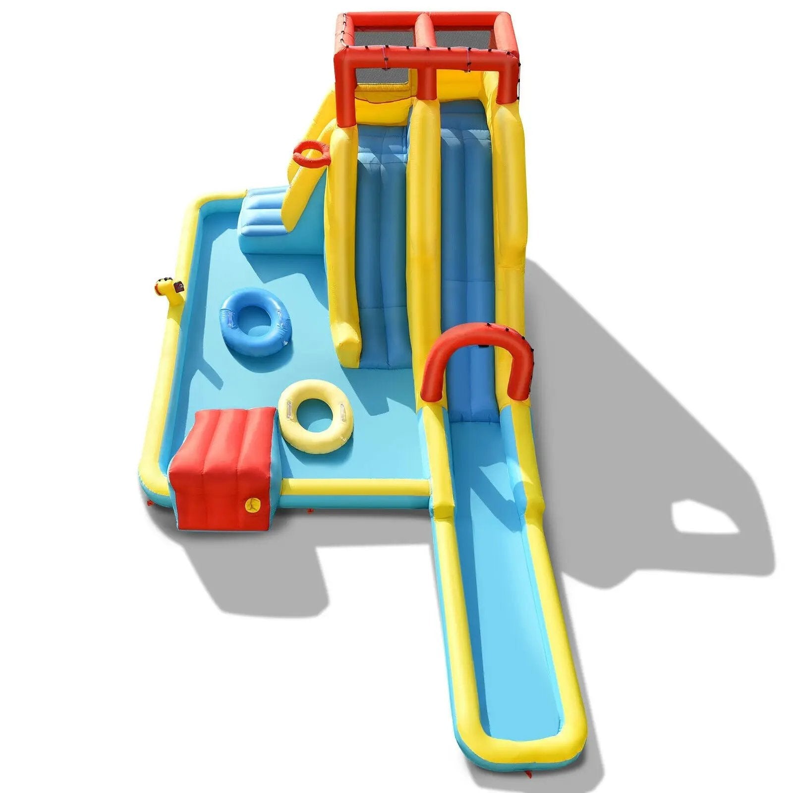 7-in-1 Inflatable Dual Slide Water Park Bounce House Without Blower by DirectDeals