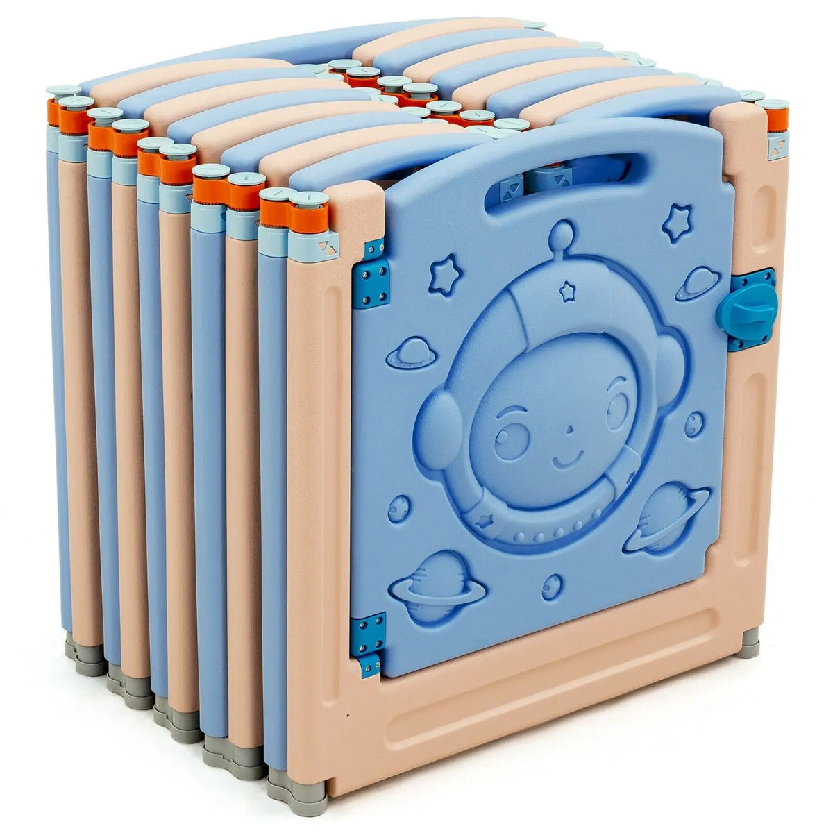 18-Panel Foldable Baby Playpen Kids Activity Center with Lockable Door, photo 5 of 24