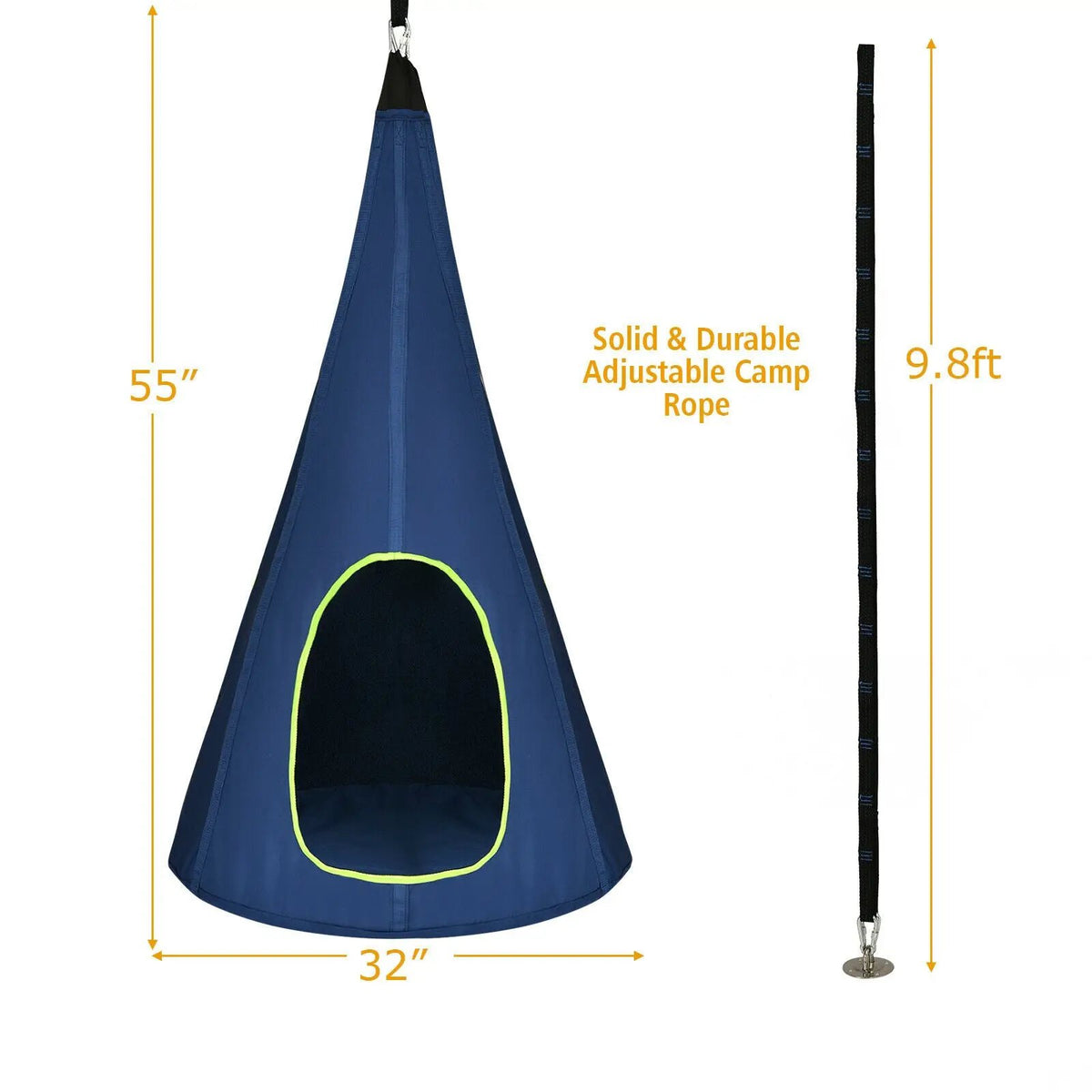 32 Inch Kids Nest Swing Chair Hanging Hammock Seat for Indoor Outdoor, photo 12 of 24