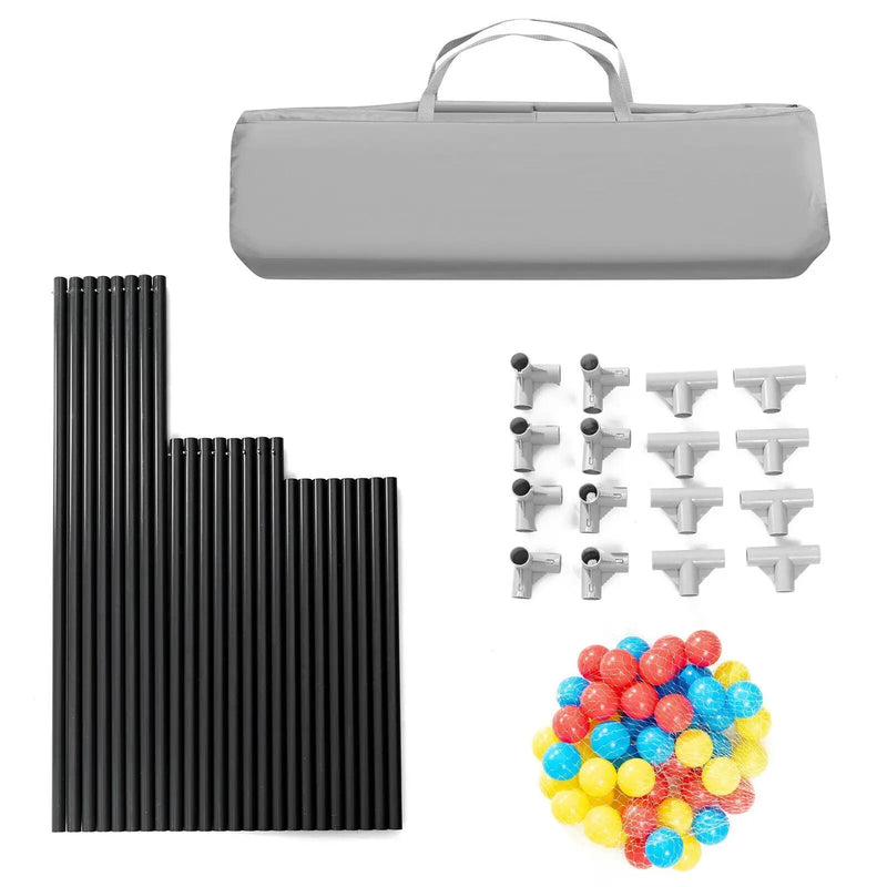 Extra-Large Safety Baby Fence with 50 Ocean Balls-Gray by DirectDeals