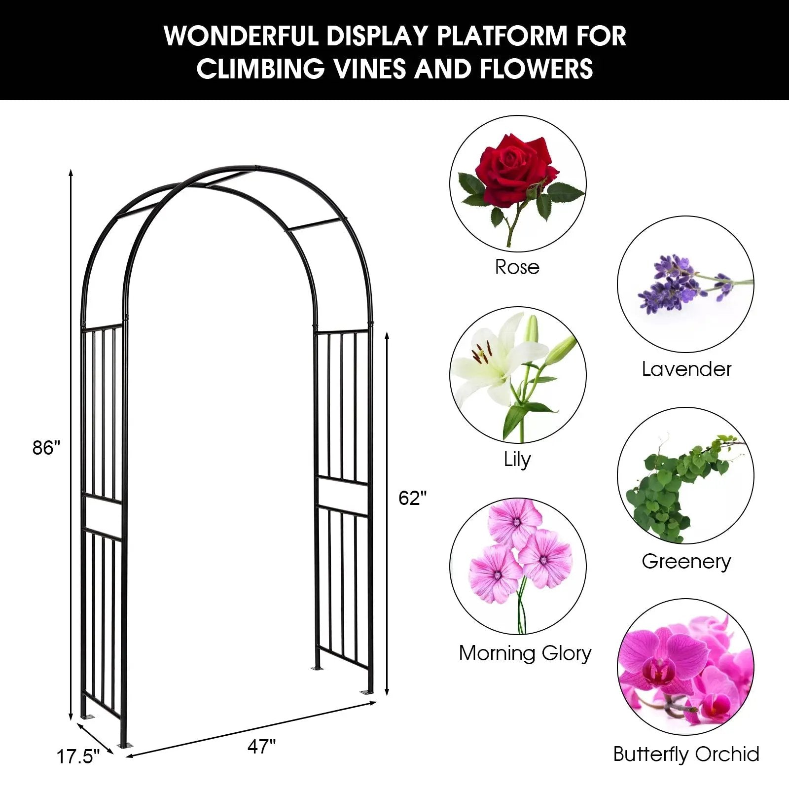 7.2 Feet Garden Decoration Climbing Plants Arch by DirectDeals