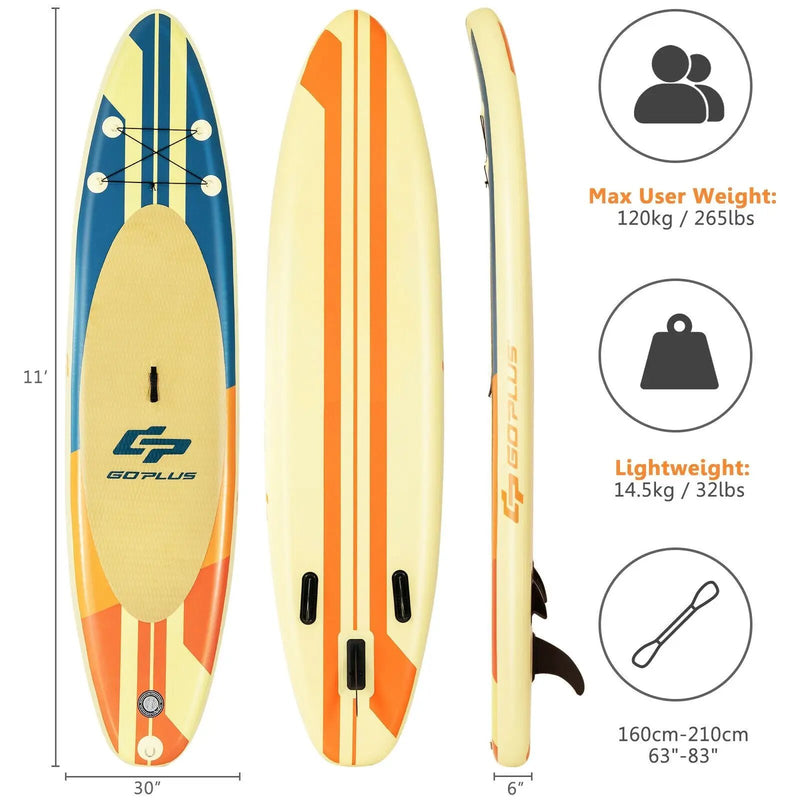 Inflatable Stand Up Paddle Board Surfboard with Bag Aluminum Paddle and Hand Pump by DirectDeals