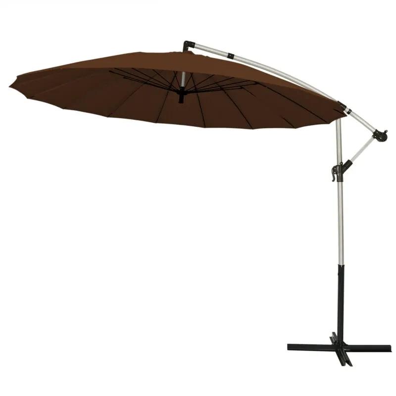 10 Feet Patio Offset Umbrella Market Hanging Umbrella for Backyard Poolside Lawn Garden by DirectDeals