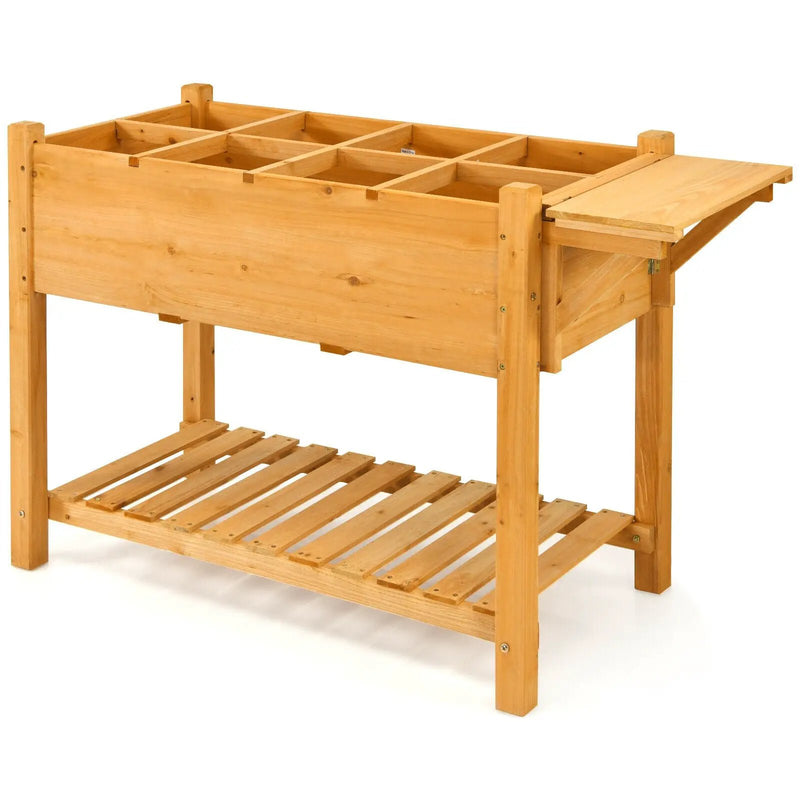 Elevated Planter Box Kit with 8 Grids and Folding Tabletop by DirectDeals