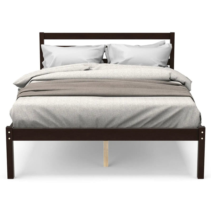 Full Size Bed frame Foundation with Solid Wooden Slat Suppor by DirectDeals