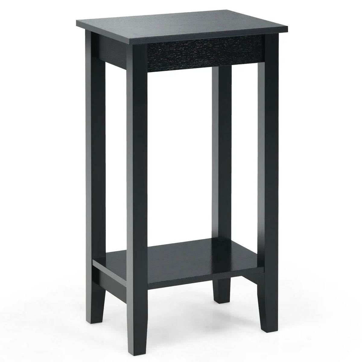 2-Tier Nightstand End Side Wooden Legs Table for Bedroom, photo 7 of 24