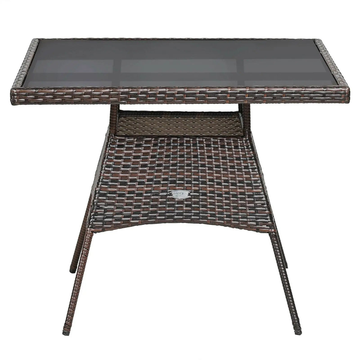 5 Pieces Patio Rattan Dining Furniture Set with Arm Chair and Wooden Table Top by DirectDeals