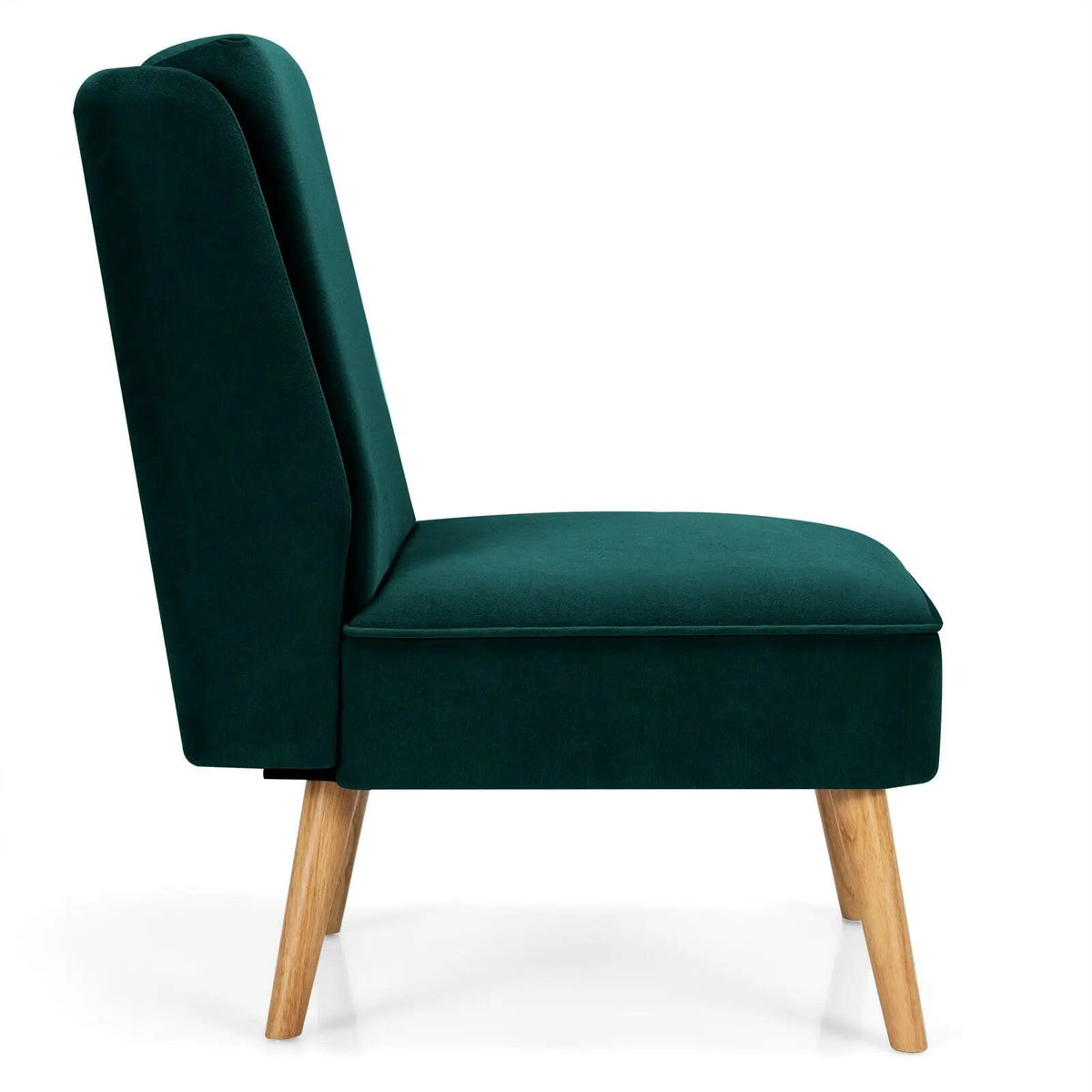 Velvet Accent Armless Side Chair with Rubber Wood Legs for Bedroom, photo 20 of 24