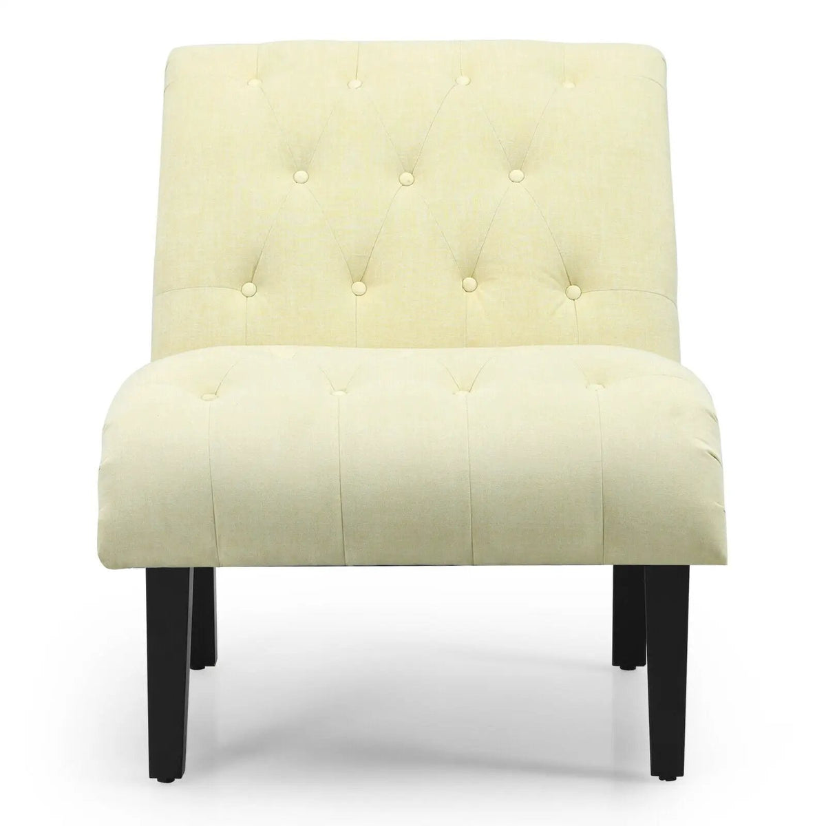 Cotton Linen Fabric Armless Accent Chair with Adjustable Foot Pads, photo 8 of 24