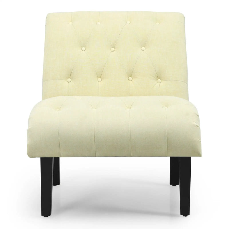 Cotton Linen Fabric Armless Accent Chair with Adjustable Foot Pads by DirectDeals