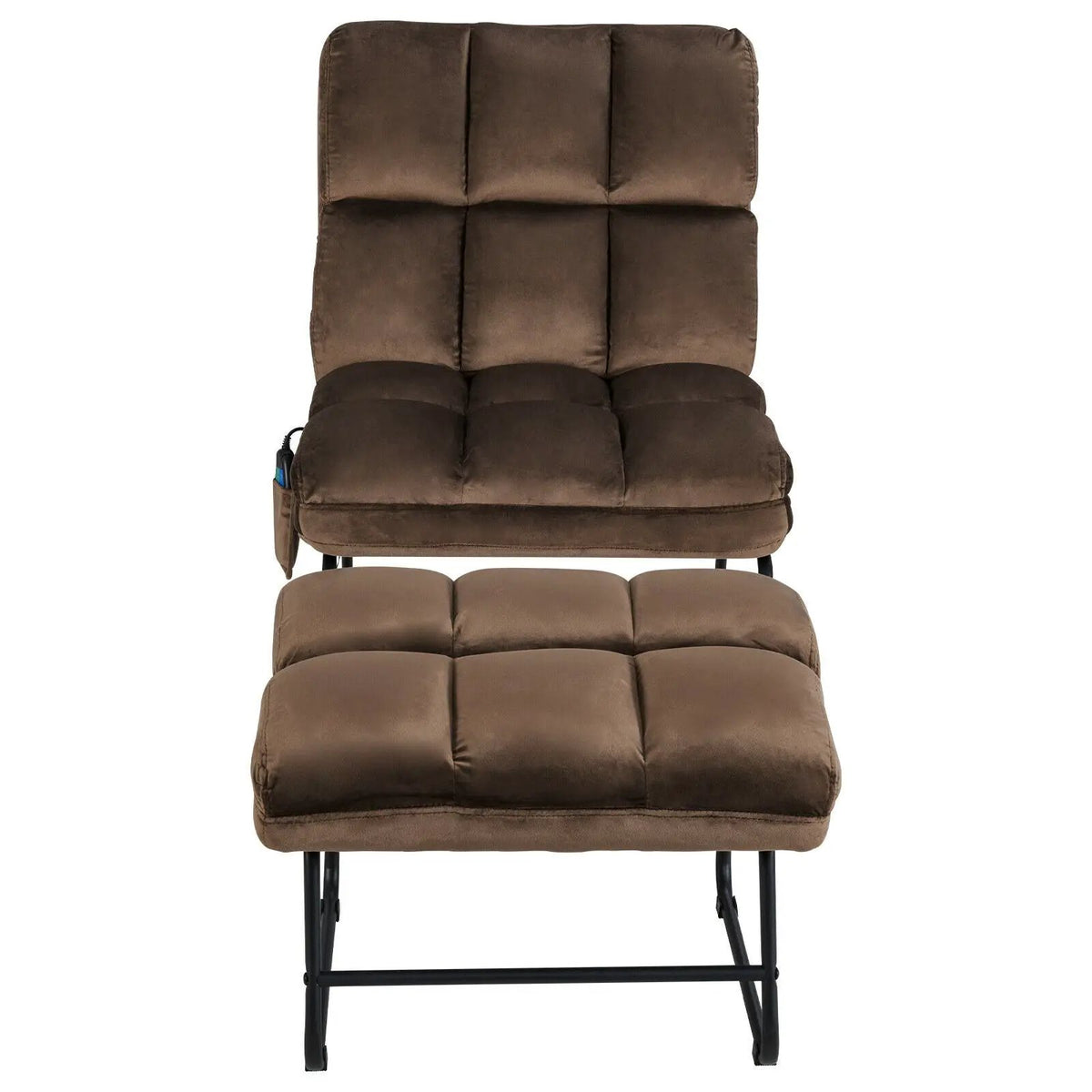 Velvet Massage Recliners with Ottoman Remote Control and Side Pocket, photo 7 of 9