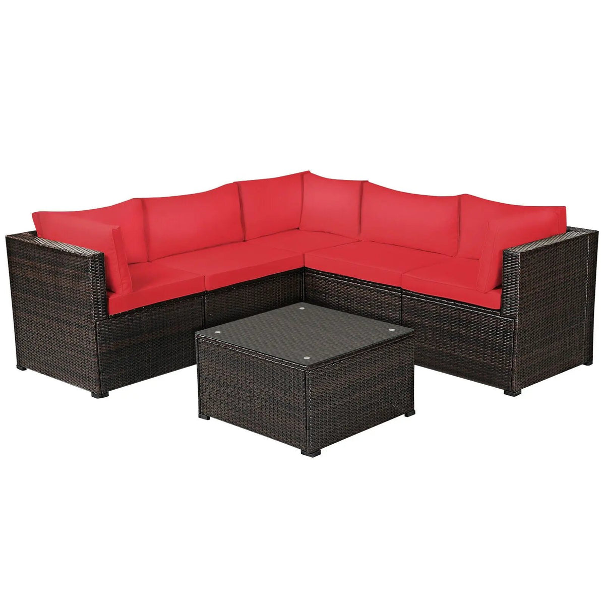 6 Pieces Patio Furniture Sofa Set with Cushions for Outdoor, photo 15 of 40