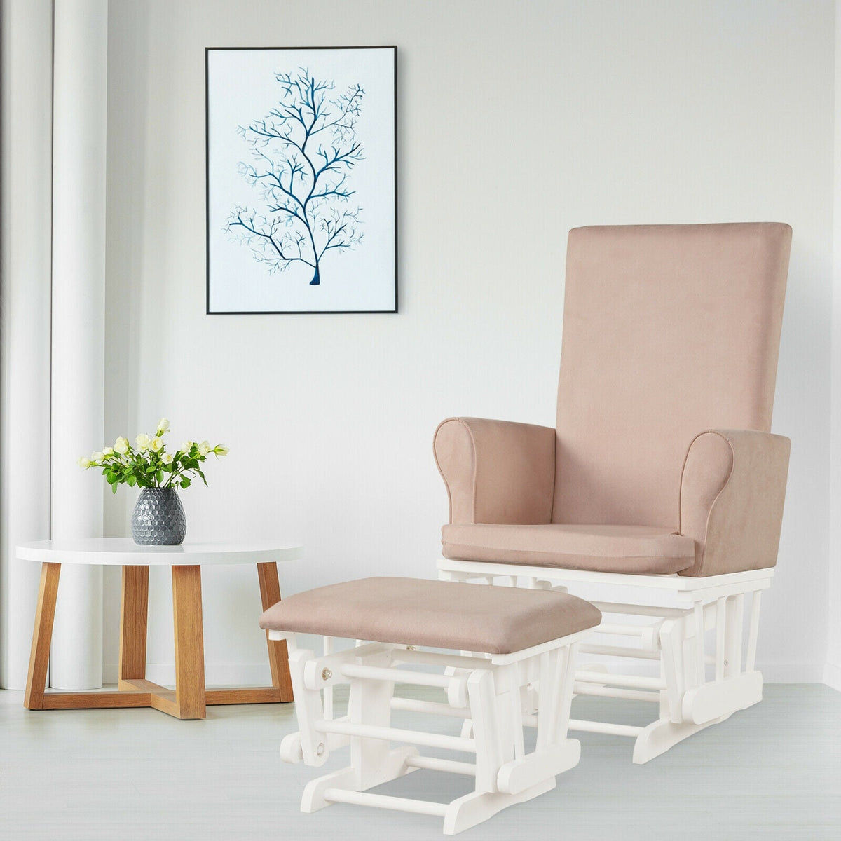 Baby Nursery Relax Rocker Rocking Chair Glider and Ottoman Cushion Set, photo 6 of 10