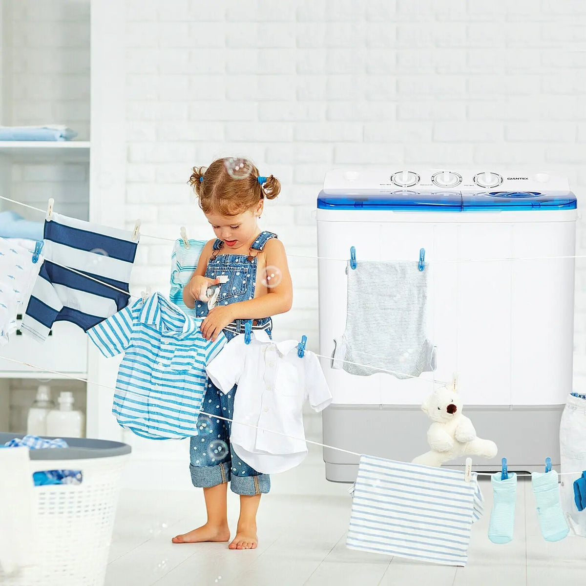 2-in-1 Portable 22lbs Capacity Washing Machine with Timer Control, photo 16 of 16