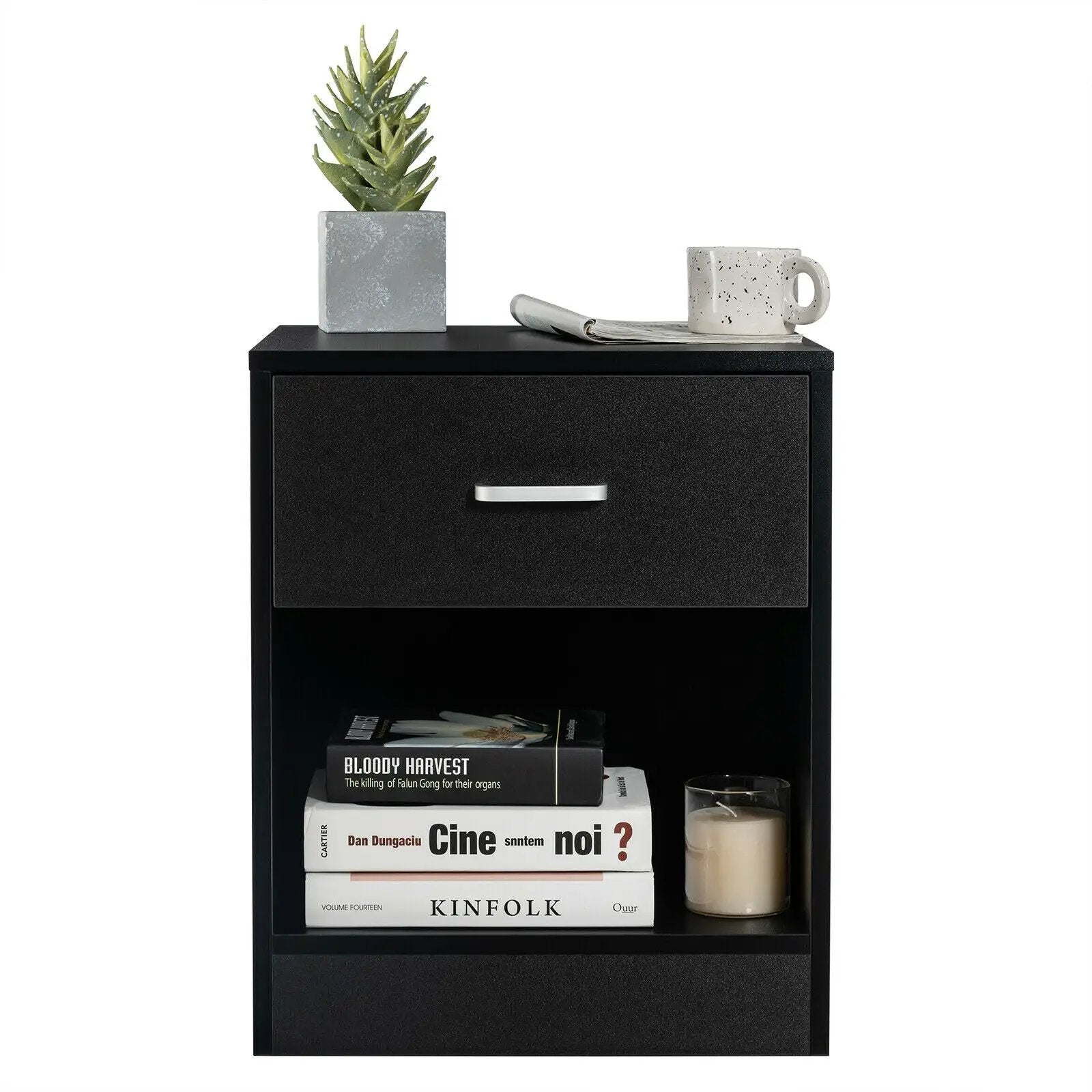Modern Nightstand with Storage Drawer and Cabinet by DirectDeals