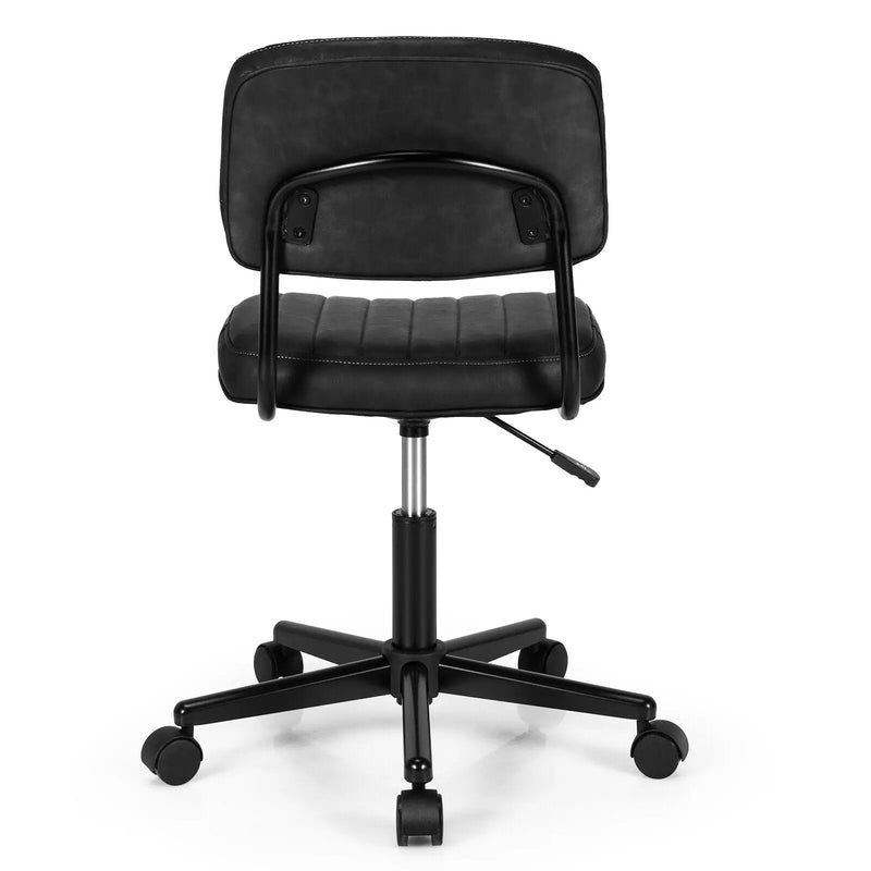PU Leather Adjustable Office Chair Swivel Task Chair with Backrest by DirectDeals