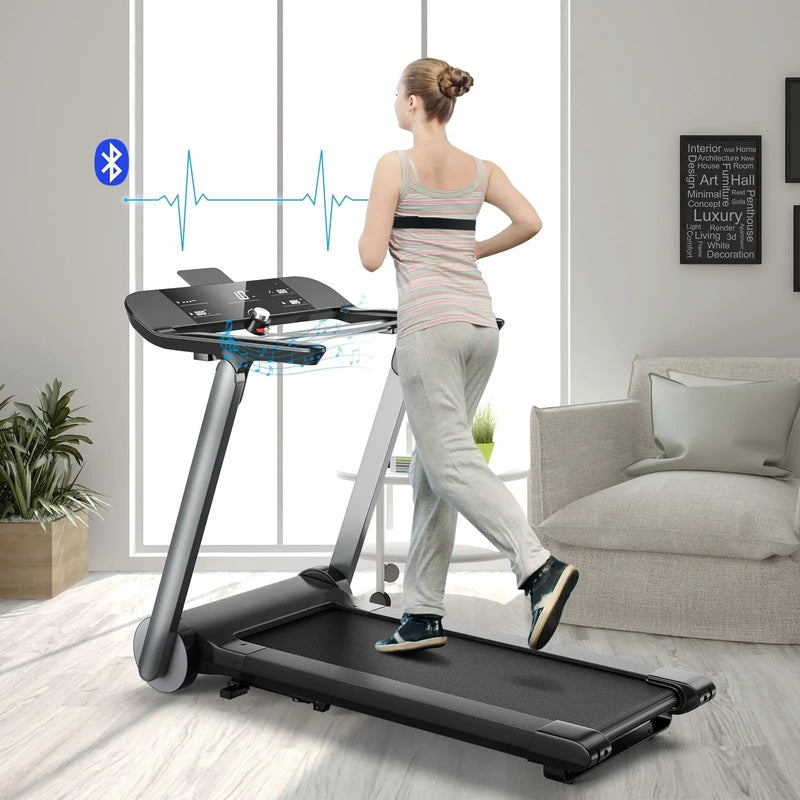 Italian Designed Folding Treadmill with Heart Rate Belt and Fatigue Button by DirectDeals