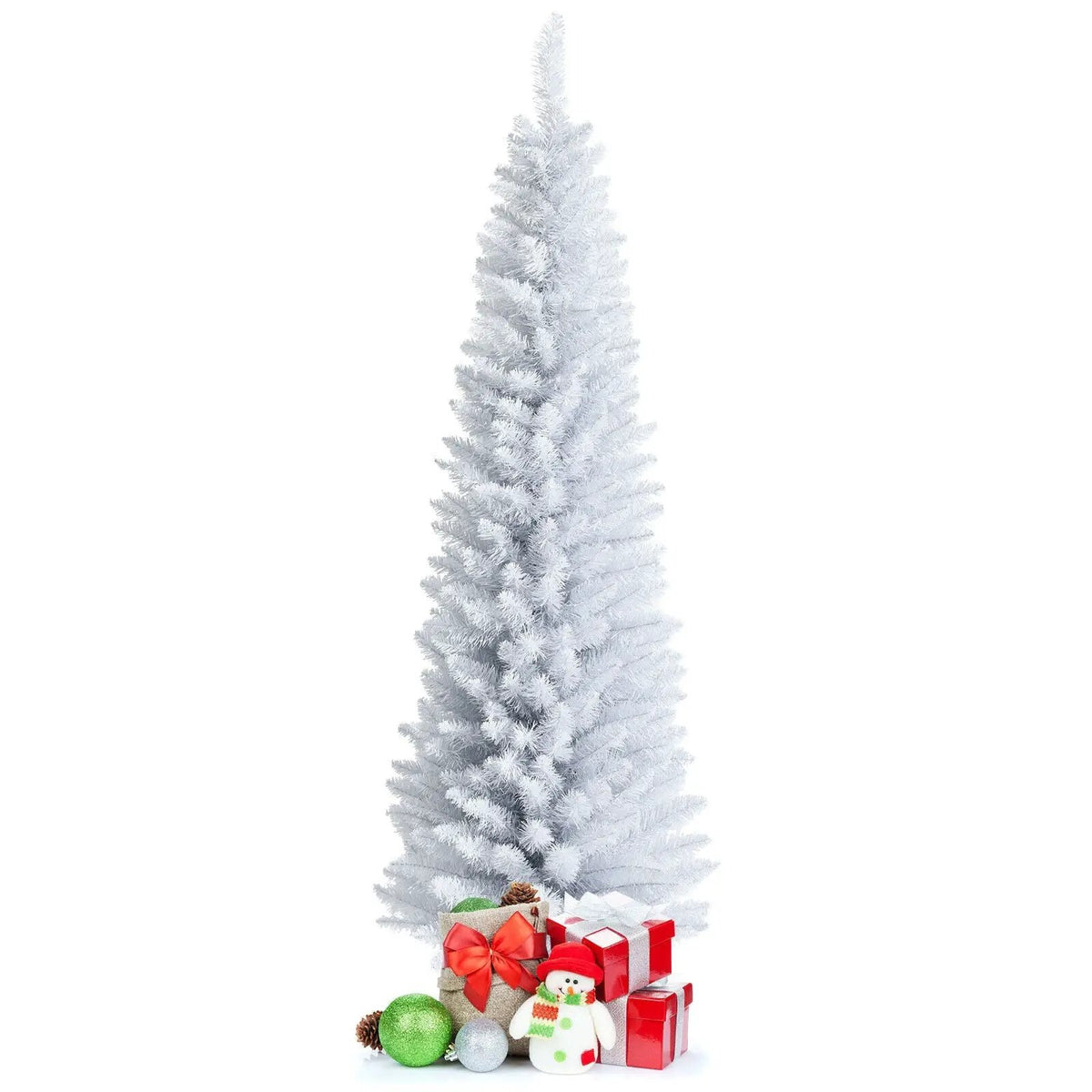 6 Feet Unlit Artificial Slim Pencil Christmas Tree with Metal Stand, photo 8 of 10