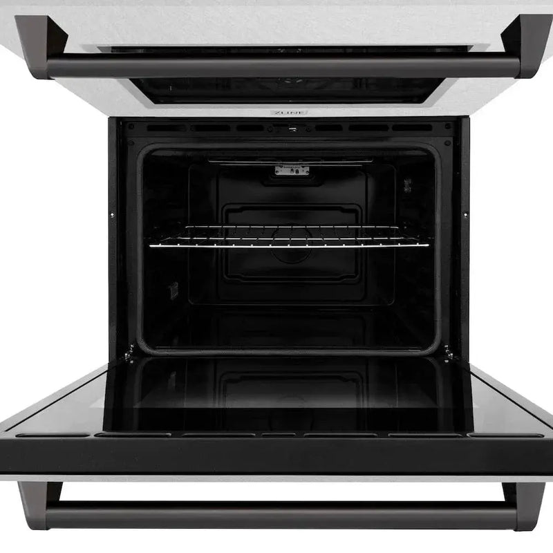 ZLINE 30"Professional True Convection Double Wall Oven, Air Fry, Self Clean, DuraSnow® Matte Black WADSZ-30-MB by Farmhouse Kitchen and Bath