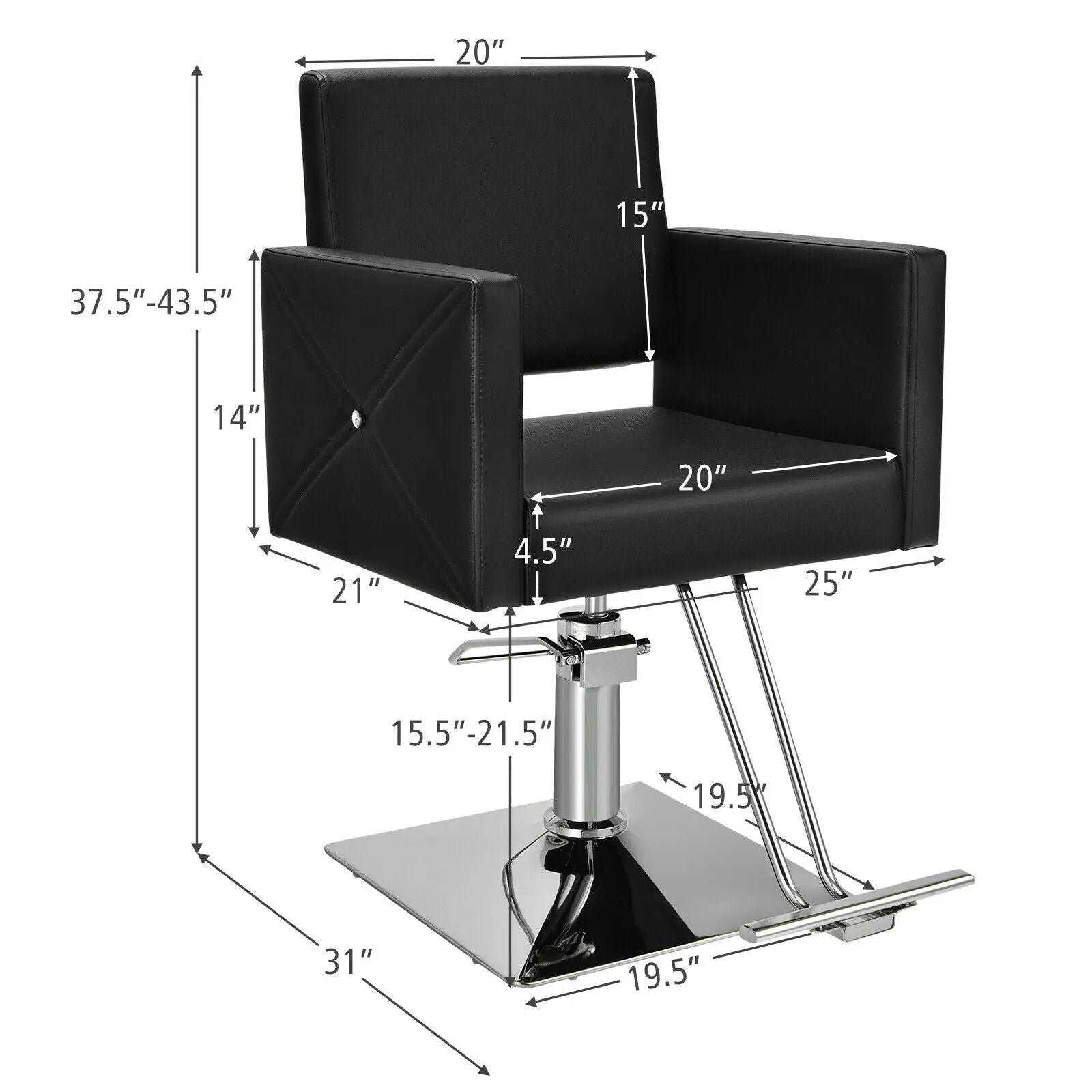 Salon Chair for Hair Stylist with Adjustable Swivel Hydraulic-Black by DirectDeals