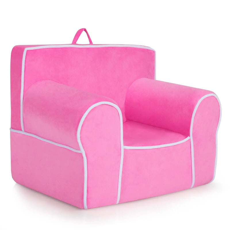 Upholstered Kids Sofa with Velvet Fabric and High-Quality Sponge by DirectDeals