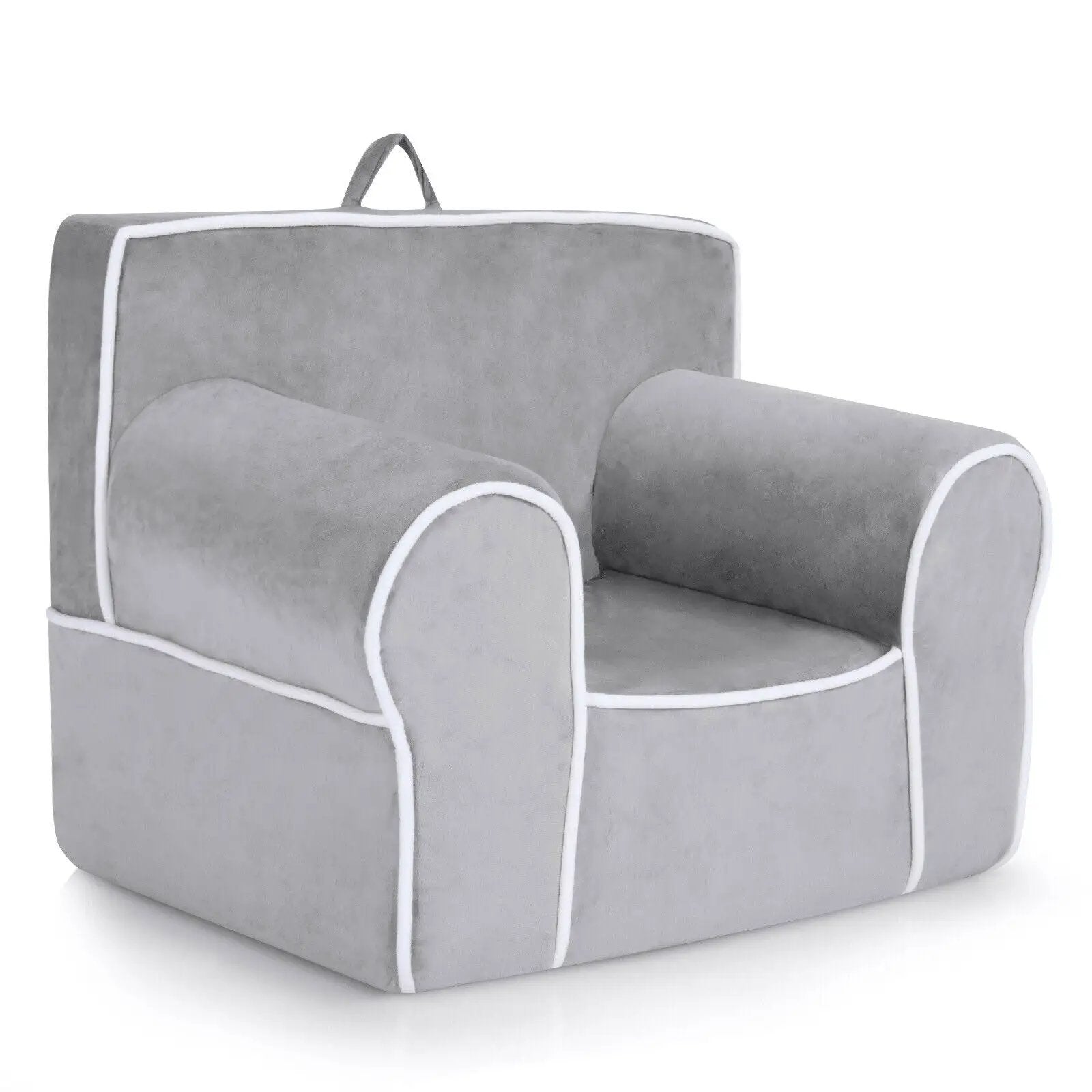 Upholstered Kids Sofa with Velvet Fabric and High-Quality Sponge by DirectDeals