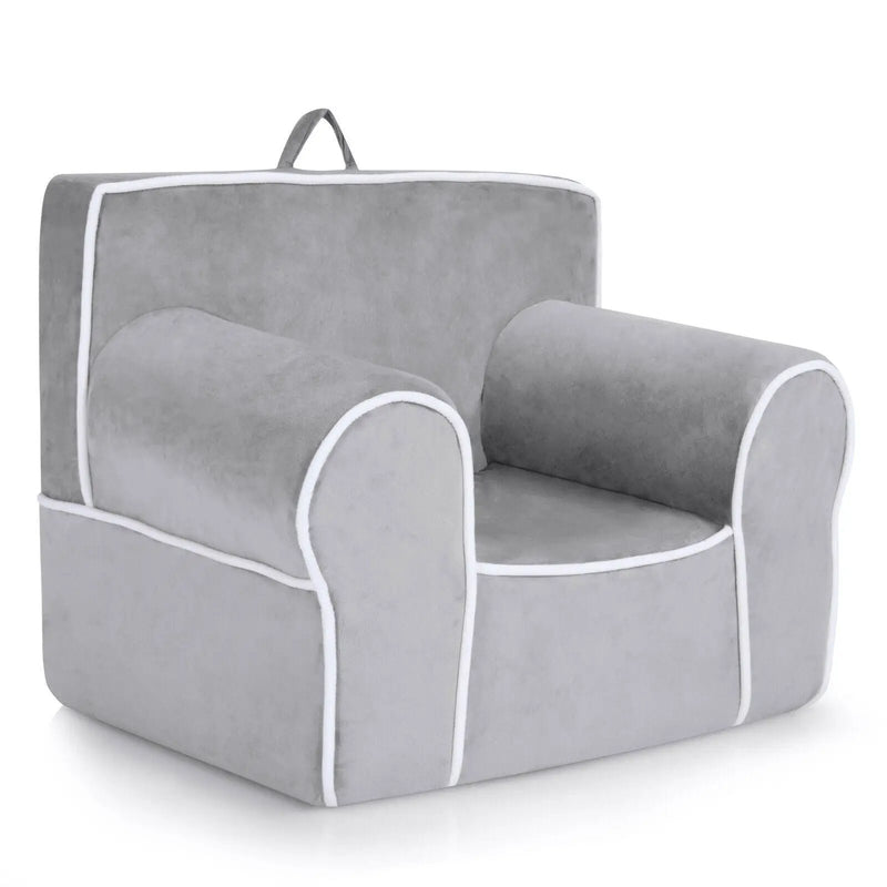 Upholstered Kids Sofa with Velvet Fabric and High-Quality Sponge by DirectDeals