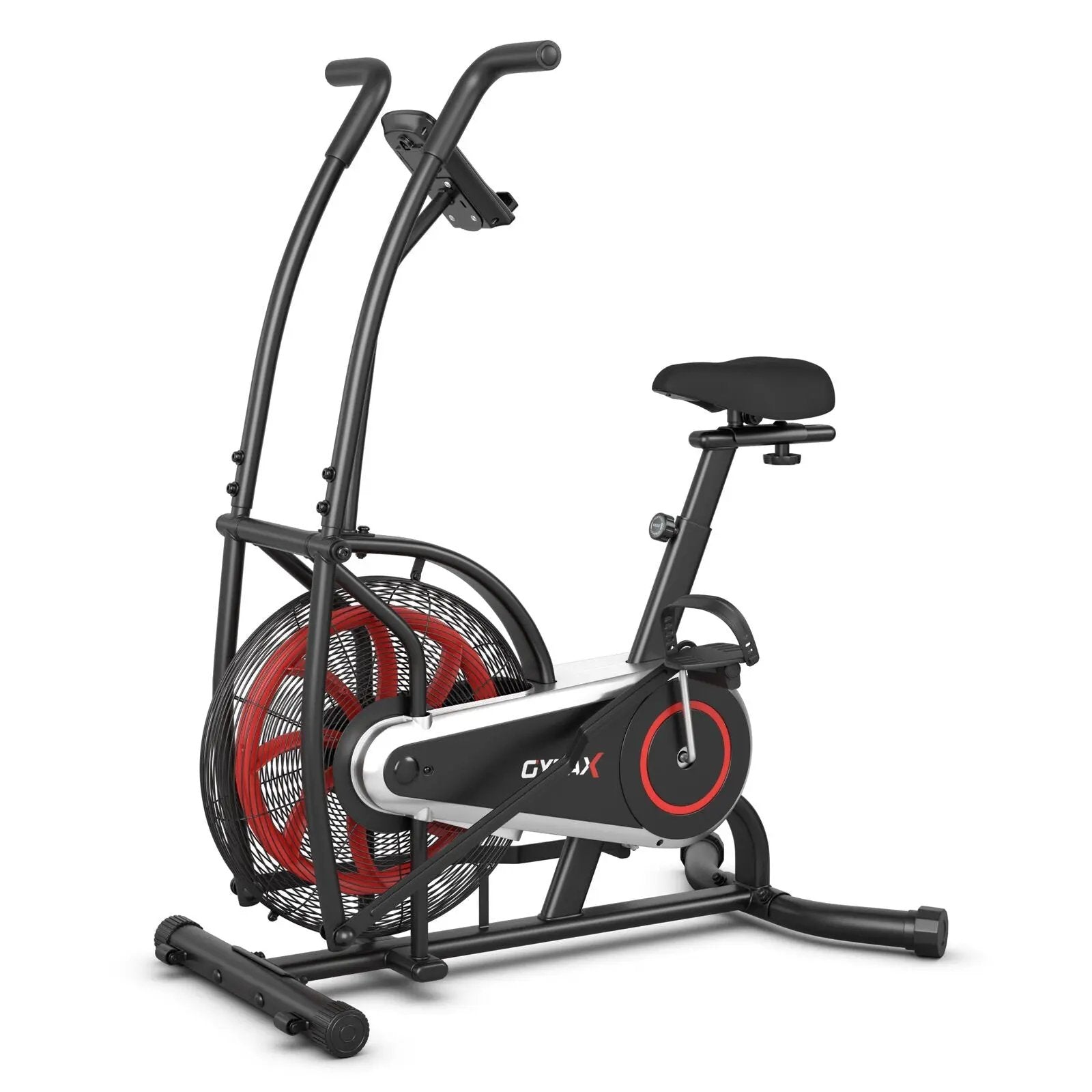 Upright Air Bike with Unlimited Resistance-Black by DirectDeals