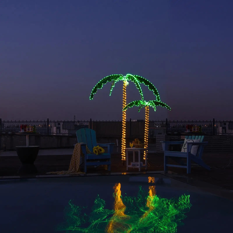 7 Feet LED Pre-lit Palm Tree Decor with Light Rope by DirectDeals