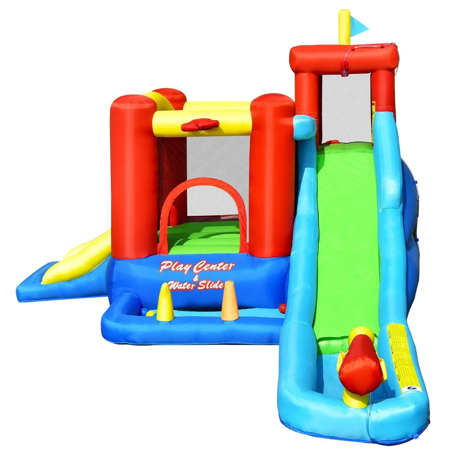 9-in-1 Inflatable Kids Water Slide Bounce House without Blower by DirectDeals