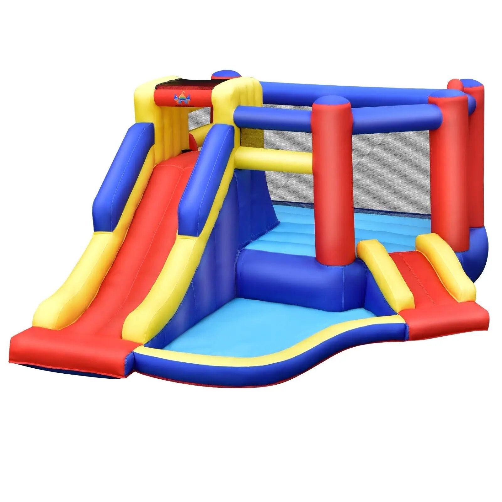 Kids Inflatable Bouncy Castle with Double Slides without Air Blower by DirectDeals