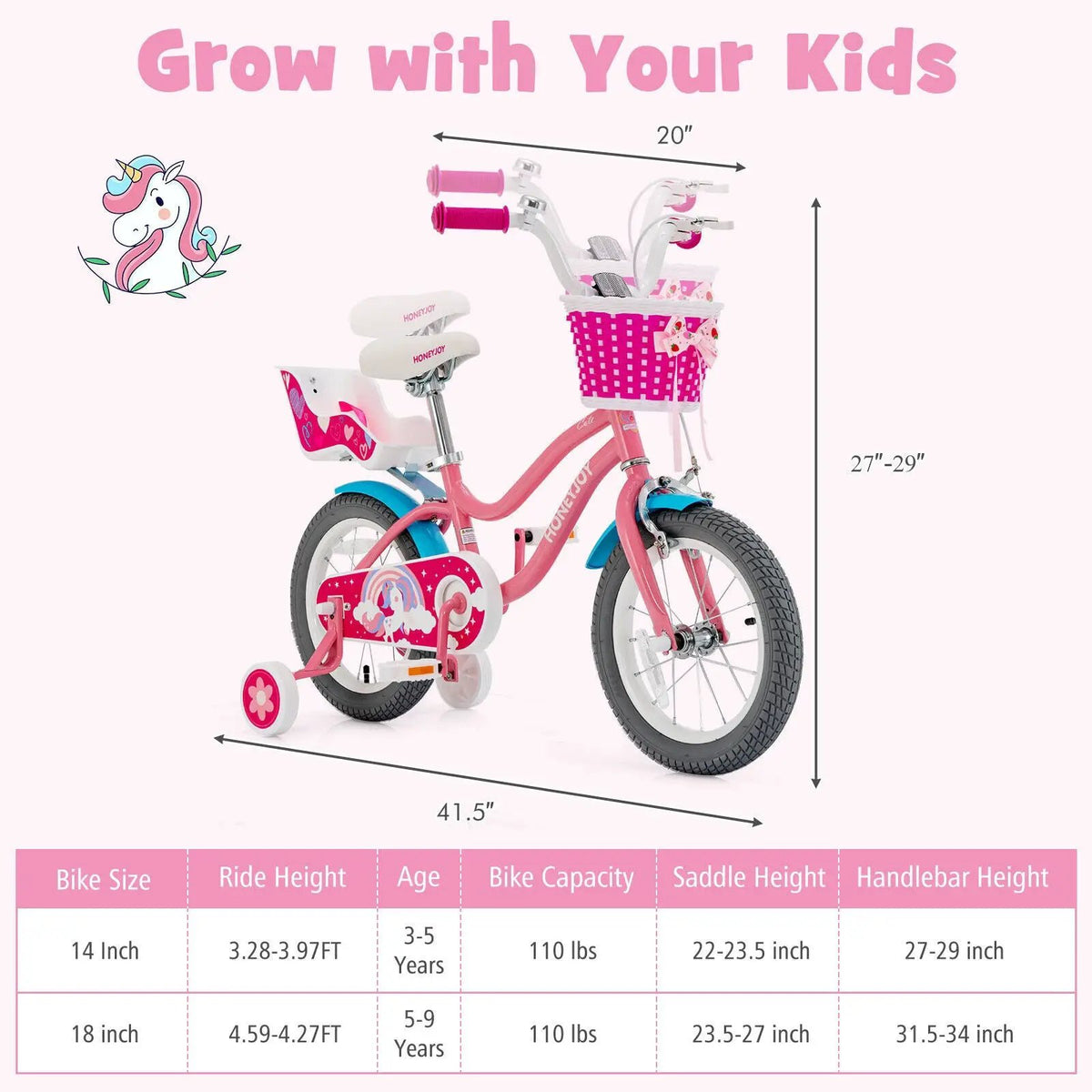 16 Inch Kids Bike with Training Wheels and Storage Basket, photo 5 of 10
